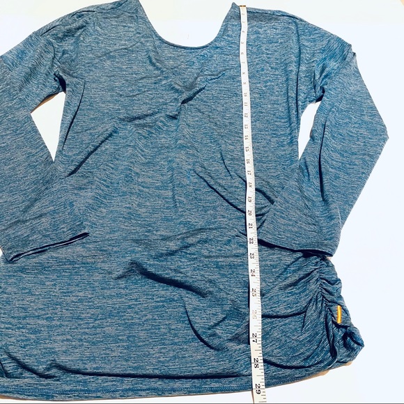 Lucy Ruched Deep V Back Space Dyed Active Top M - Picture 6 of 8